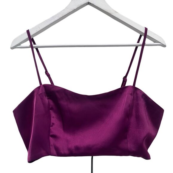 House of Harlow 1960 Magenta Burgundy Bandeau Beach Summer Crop Top Cami - Picture 1 of 9